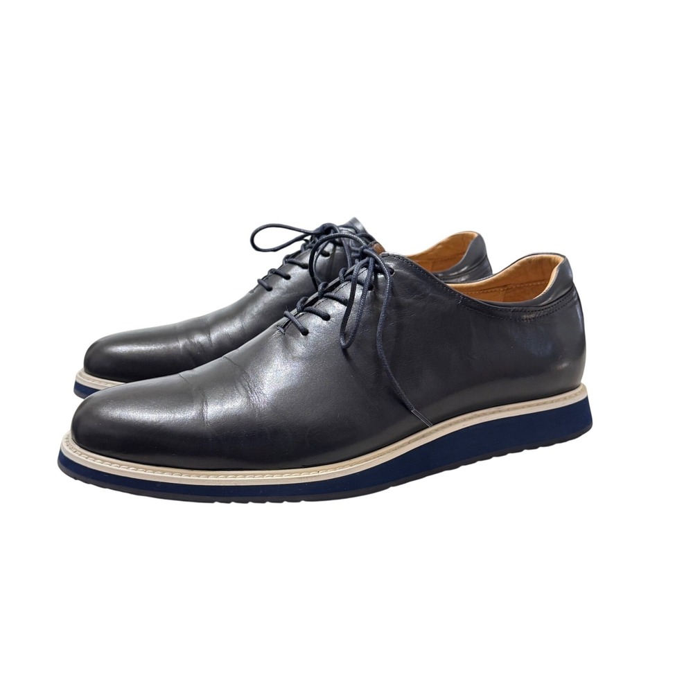 Marc Nolan Idris‎ Oxford Mens 10 Navy Blue Excellent Leather Dress Sneakers